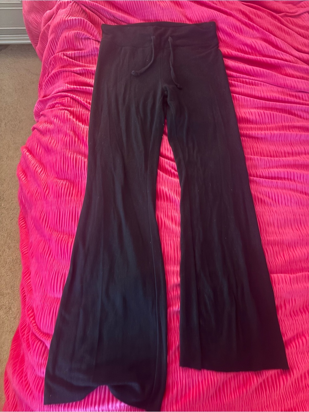 Black Wide-Leg Knit Pants